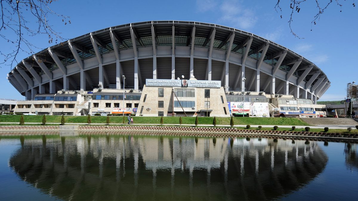 Стадион на берегу. Стадион в Скопье. Стадион Кишварда. Национальная Арена Тоше Проески. Tose Proeski Arena (Скопье) футбольный стадион в 2023 году.